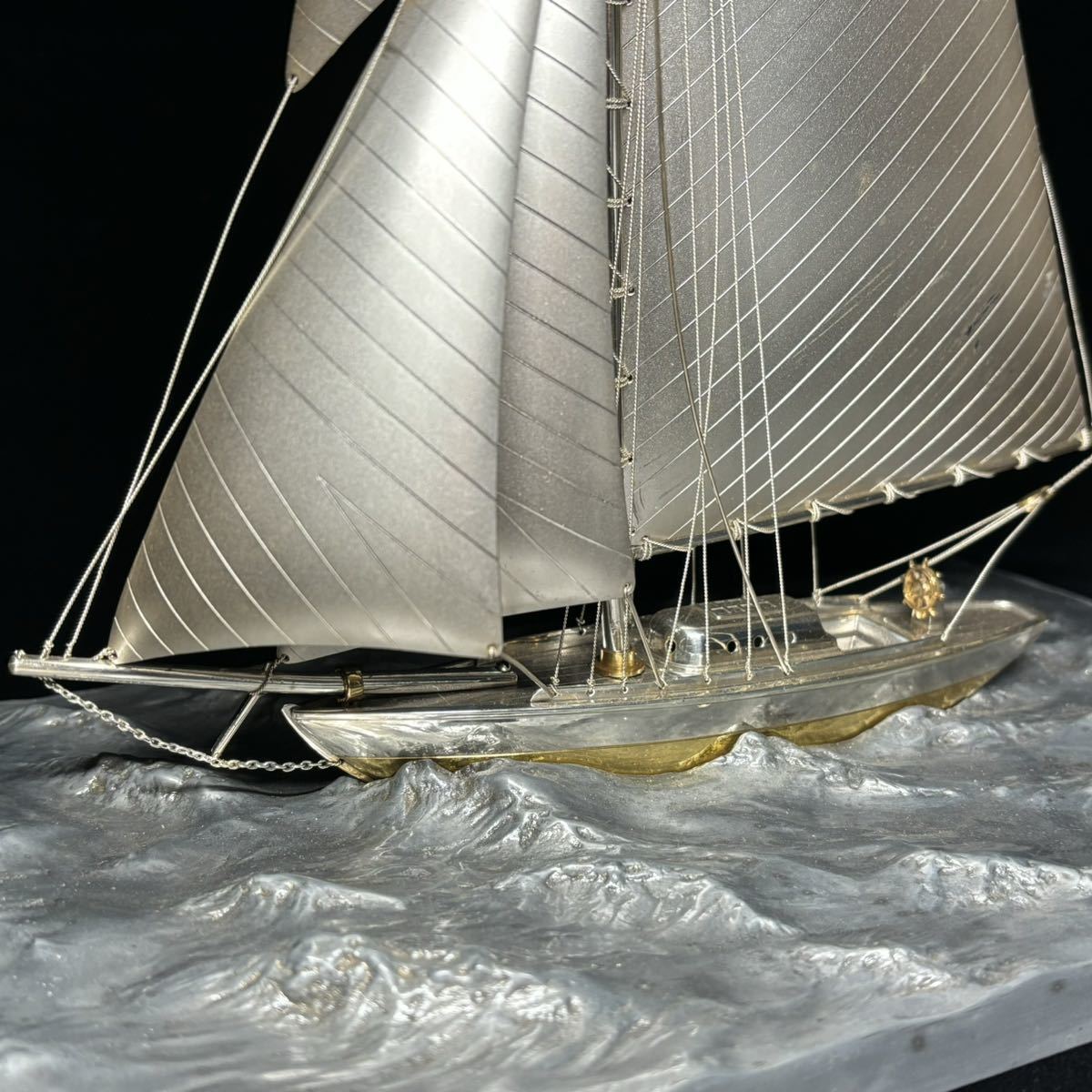銀製 SILVER 970 帆船 ヨット 船 銀製部分（ヨット）重量233g 総重量1490g 置物 飾り物 スターリング STERLING 銀製品_画像4