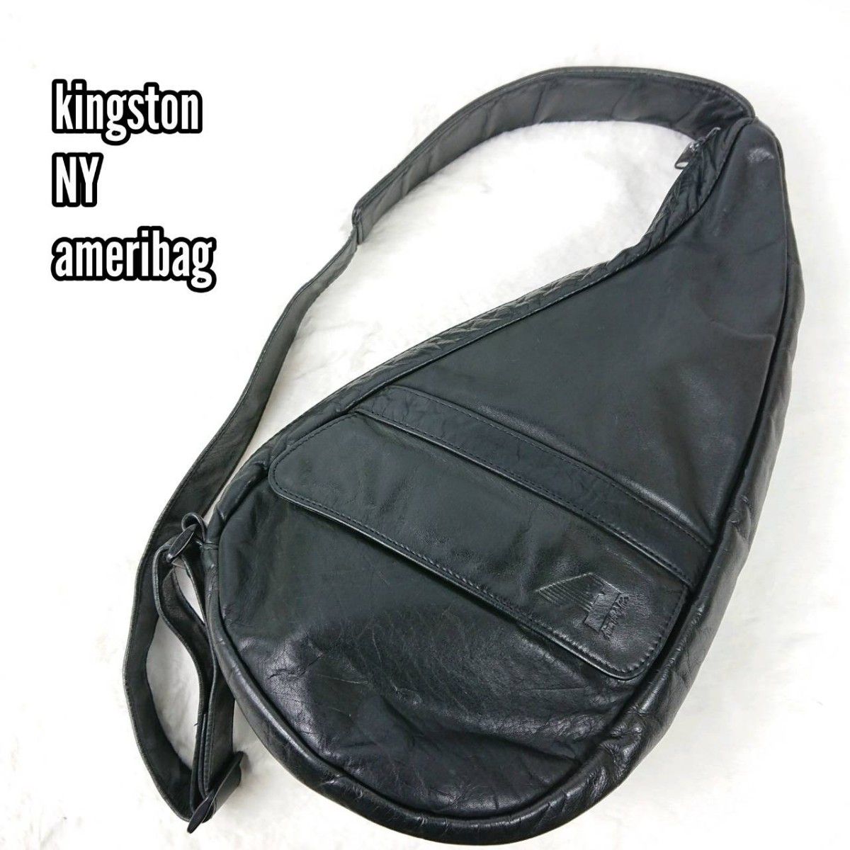 kingston NY ameribag 黒レザー バッグ ブラック-