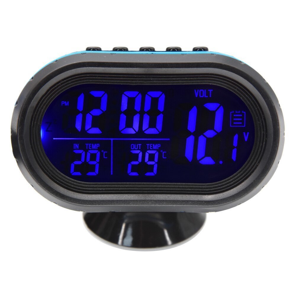 4 IN1 デジタル電圧計 12V24V 多機能 車 温度時計 LED 自動温度計 電子時計 常夜灯時計 カスタム アクセサリー カラー選択の画像2