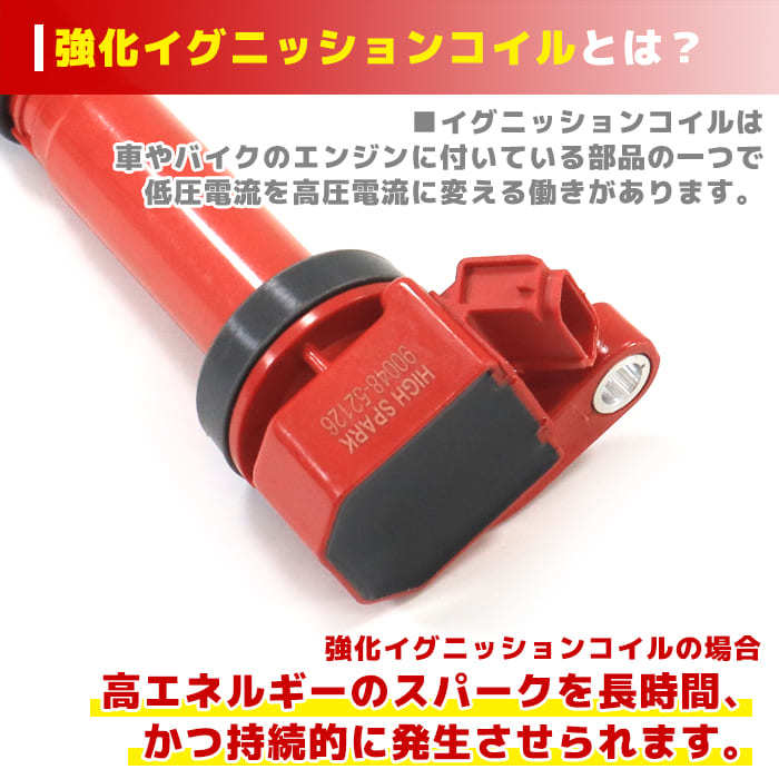 ダイハツ テリオスキッド J131G 強化イグニッションコイル 1本 半年保証 純正同等品 90048-52126 ハイパワー_画像2