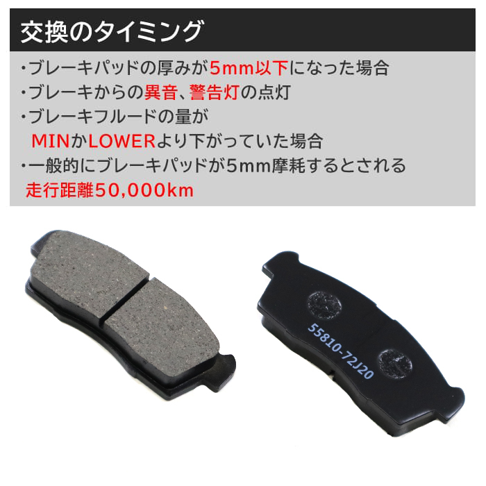 マツダ スクラムバン DG64V フロント ブレーキパッド 前 左右 55810-72J20 55810-81M00 互換品_画像3