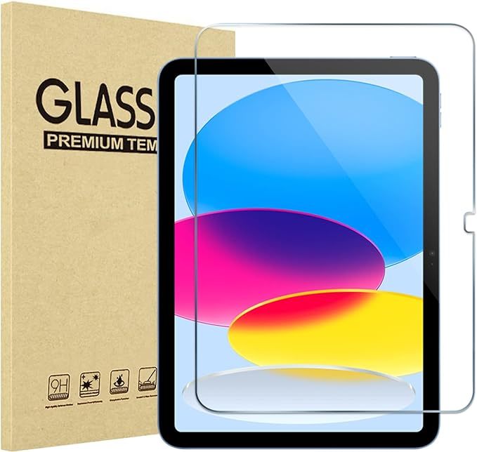 ProCase iPad 10世代 フィルム 10.9インチ 2022 全面吸着タイプ 硬度9H クリア強化ガラス 画面保護フィルム 貼る工具付き (1枚)_画像1