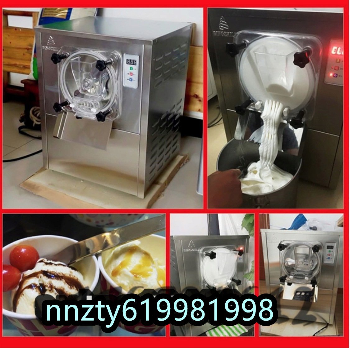 アイスクリームメーカー ステンレス鋼フローズンヨーグルトおよびシャーベットマシン、 アイスクリーム製造機、1400W 20L/h自動洗浄_画像5