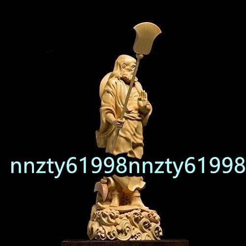 新品推薦◆達磨大師立像天然ツゲ木彫り達磨像 木製仏像 神像 仏教美術品_画像3