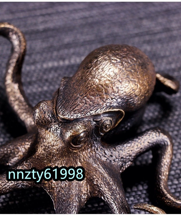 新作蛸 タコ 銅のタコ 置物 オクトパス インテリア アンティーク_画像8