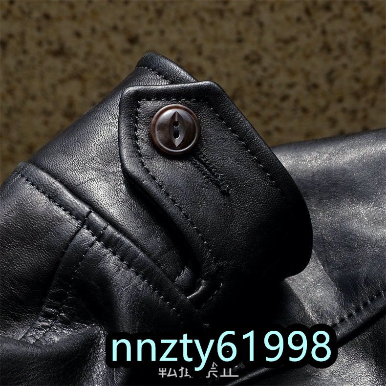 品質保証 ワーカーズジャケット 1.2mm 姫路 カーコート 馬革 レザー ホースハイド 1900s コサック S～5XLサイズ選択可 ブラック_画像8