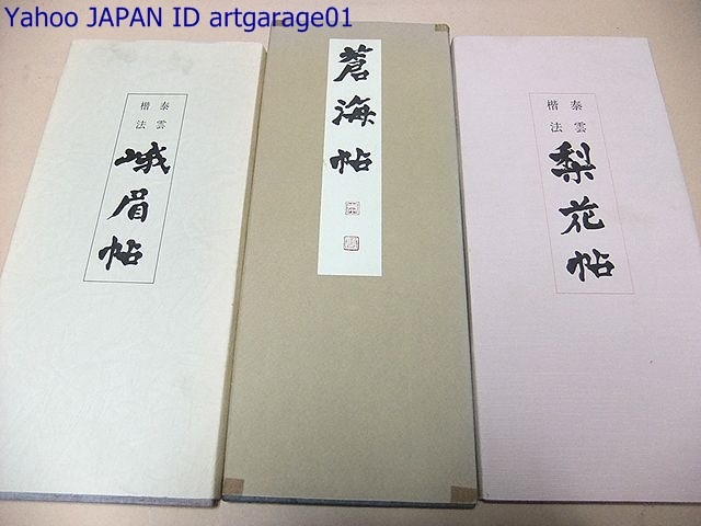 泰雲楷法・峨眉帖・運筆は顔真卿に近いもの/梨花帖・泰雲楷法の特色の一面を強烈に表現したもの/蒼海帖・限定1000部・3冊/柳田泰雲/折帖_画像1