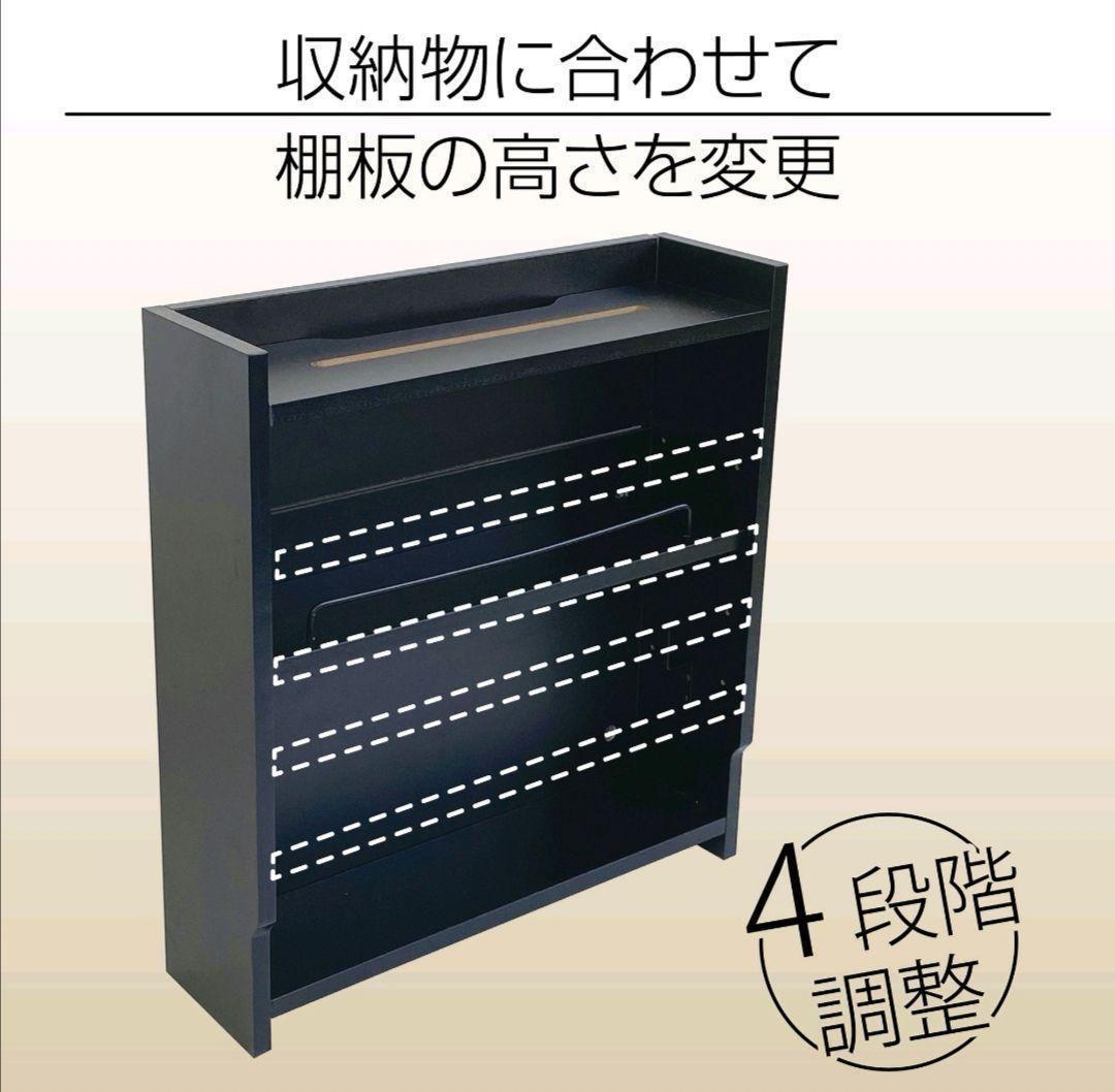 ケーブルボックス 木製 収納ボックス ブラック, 黒 幅50cm 1204_画像9
