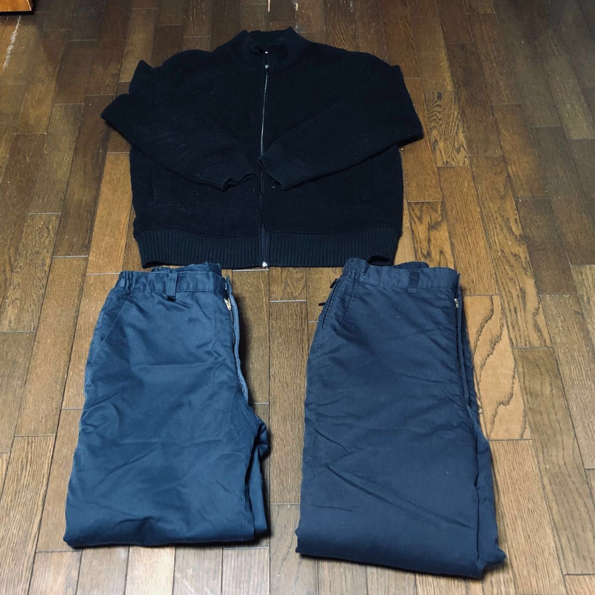 ①②防寒パンツ2着③ユニクロ厚手フリース (ジャンバー ジーベック