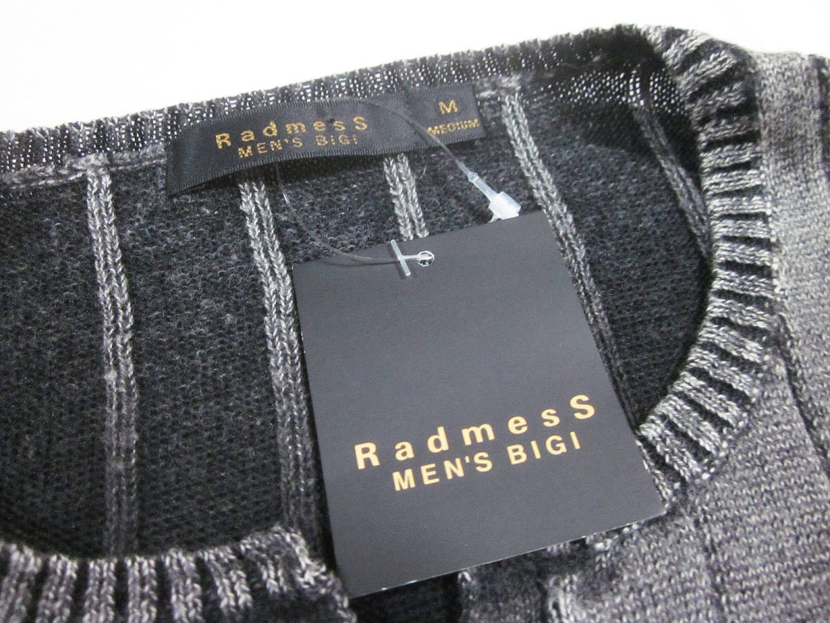 新品タグ付　RadmeeS MEN'S BIGI　ラッドメス メンズビギ　ライトオンス　加工　リブ　コットンニット　セーター　ベスト　ノースリーブ　M_画像10