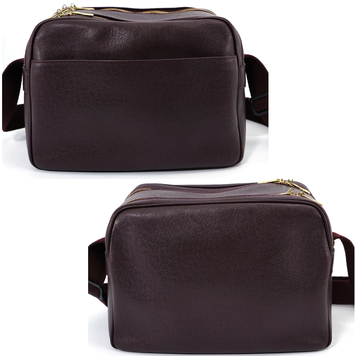 【美品】Louis Vuitton タイガ リポーター ショルダーバッグ アカジュー 赤茶 鞄 斜め掛け ボルドー TAIGA BAG メンズレディース M30156_画像2