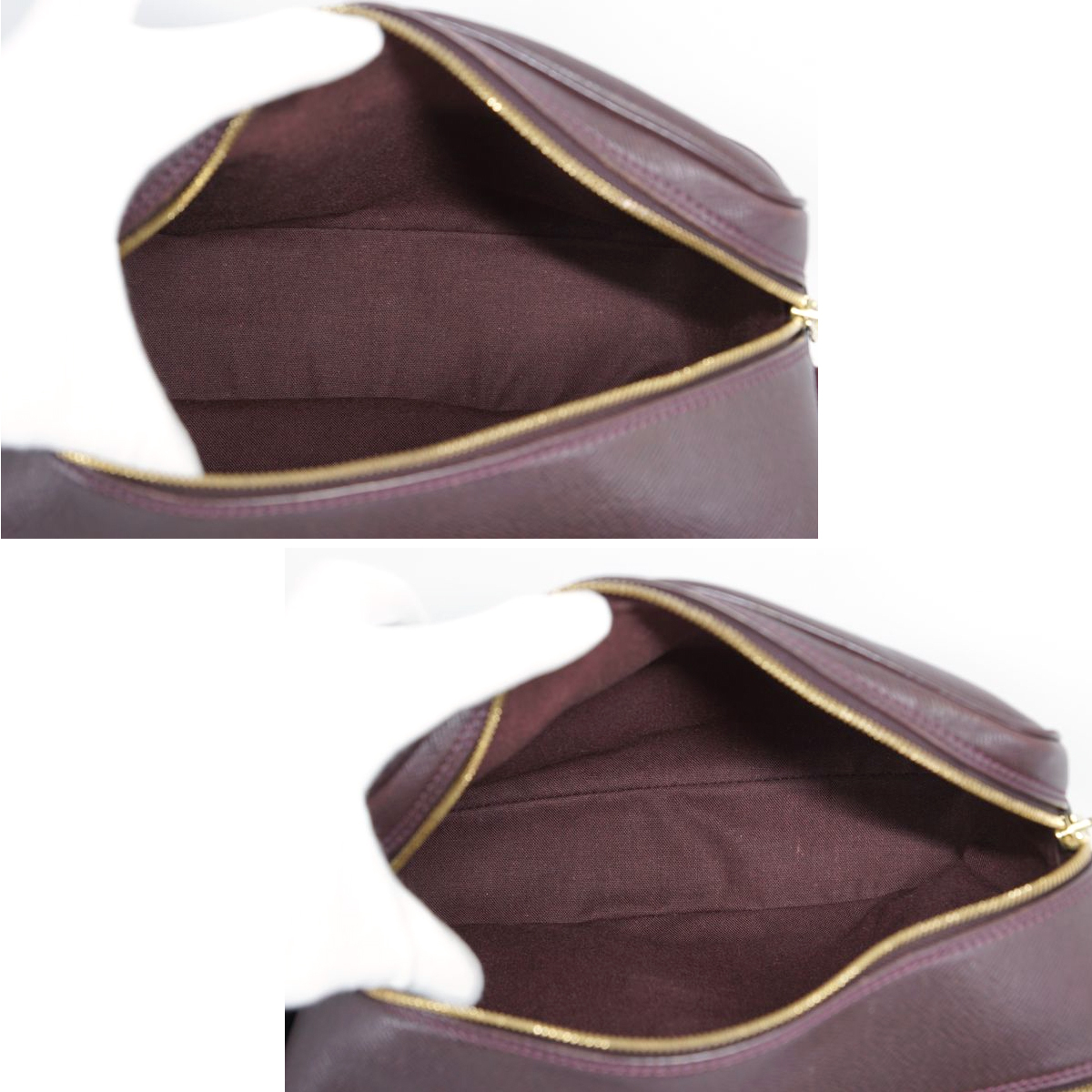 【美品】Louis Vuitton タイガ リポーター ショルダーバッグ アカジュー 赤茶 鞄 斜め掛け ボルドー TAIGA BAG メンズレディース M30156_画像7