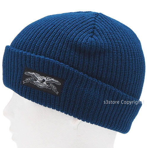 1円～ ANTIHERO STOCK EAGLE LABEL BEANIE NAVY/WHT OS アンタイヒーロー イーグル ビーニー 帽子 ニット帽 ワッチキャップ [同梱不可]_画像4