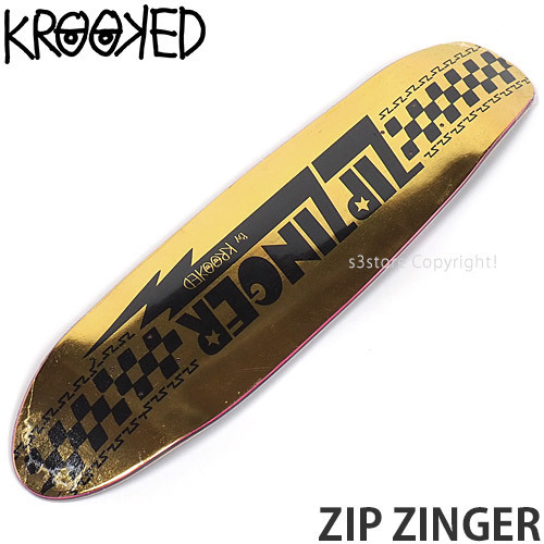 1円～ KROOKED ZIP ZINGER GOLD FOIL 7.75in クルキッド ジップ ジンガー デッキ スケートボード スケボー 板 [同梱不可]_画像1