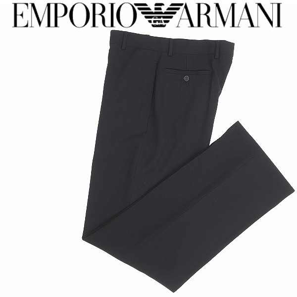 新品 国内正規品◆EMPORIO ARMANI エンポリオ アルマーニ ストレッチ スラックス パンツ 黒 ブラック 48