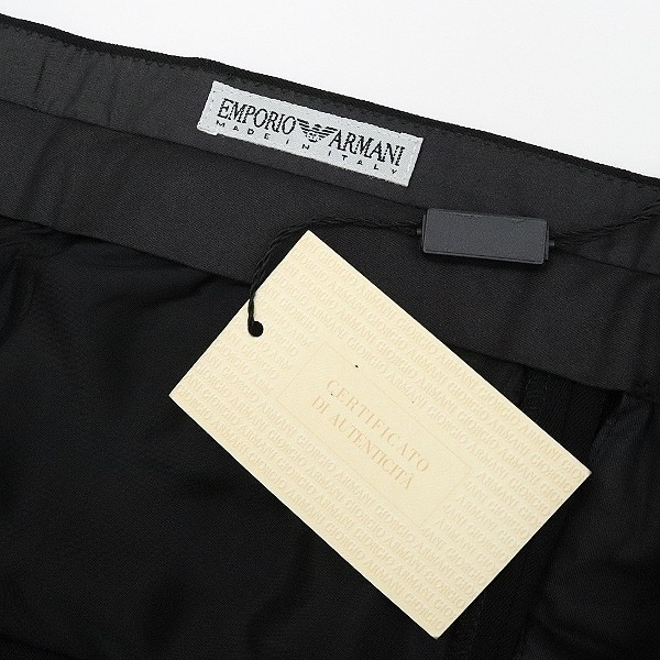 新品 国内正規品◆EMPORIO ARMANI エンポリオ アルマーニ ストレッチ スラックス パンツ 黒 ブラック 48_画像7