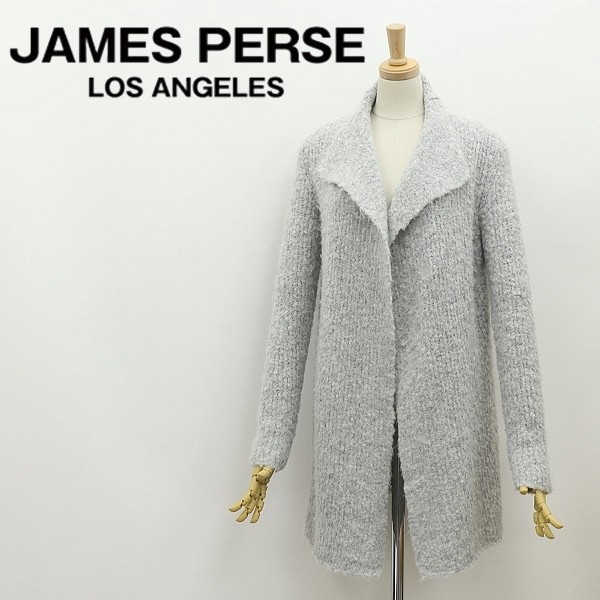 美品◆JAMES PERSE ジェームス パース ボタンレス ニット カーディガン ライトグレー 0_画像1