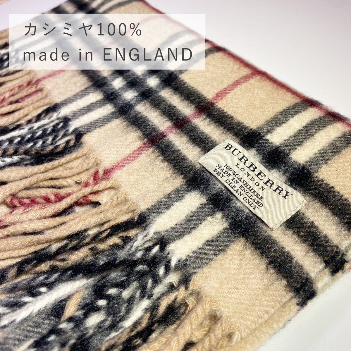 BURBERRY LONDON◇マフラー/カシミア/NVY/チェック/レディース-