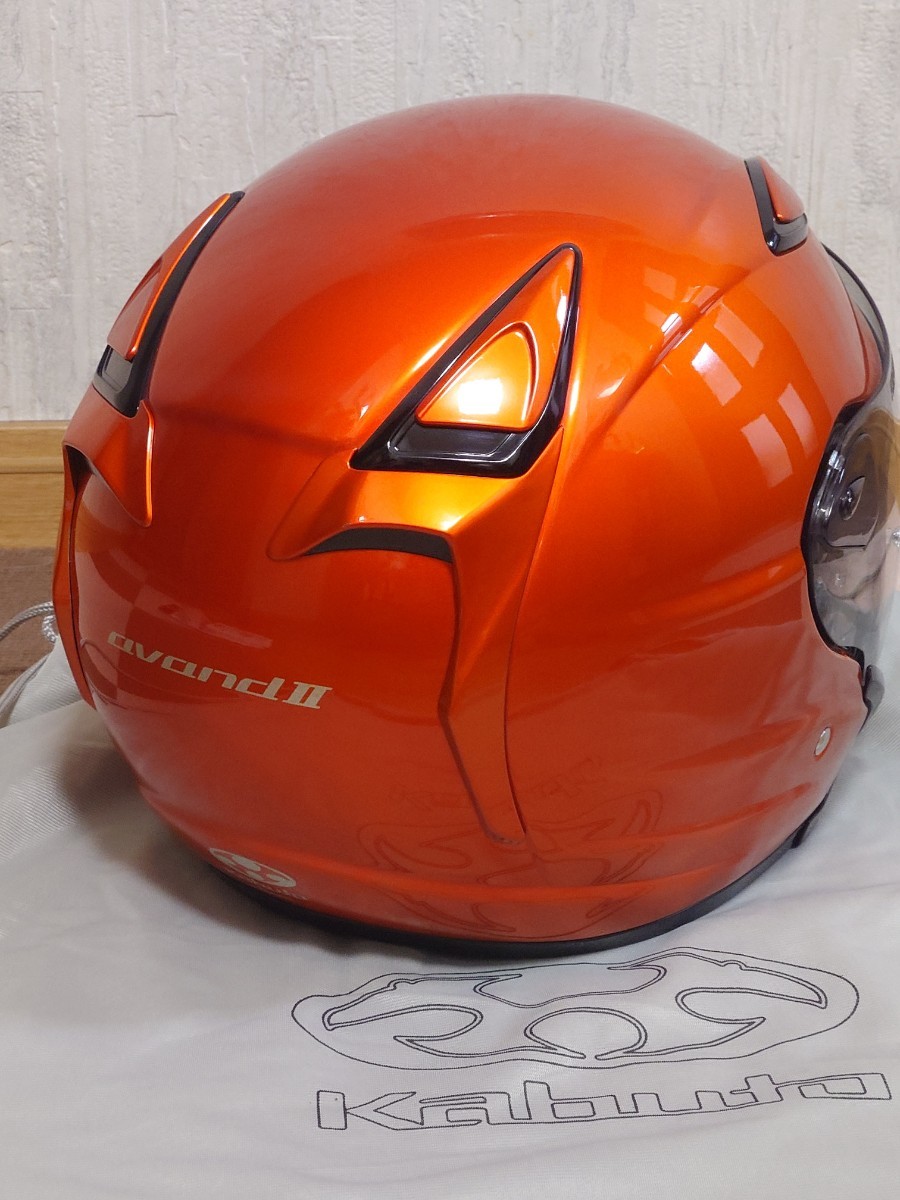 【中古】OGK　KABUTOヘルメット　AVAND2　アヴァンド2　シャイニーオレンジ　サイズM　廃番色_画像2