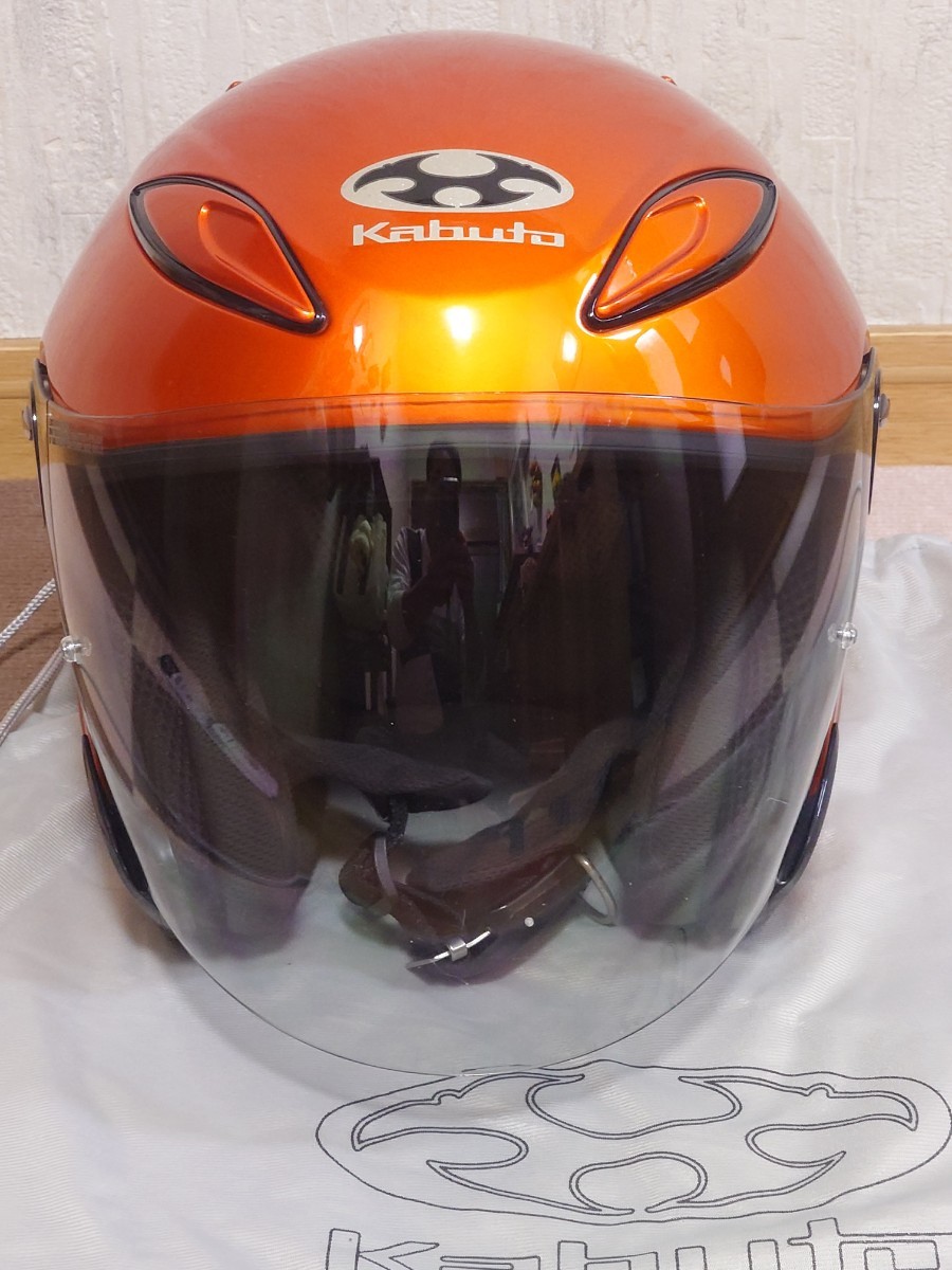 【中古】OGK　KABUTOヘルメット　AVAND2　アヴァンド2　シャイニーオレンジ　サイズM　廃番色_画像3