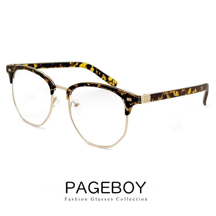 新品 伊達メガネ ブロー 型 サーモント 伊達眼鏡 py6536-2 メンズ レディース pageboy uvカット 紫外線対策 大きめ 大きい サイズ