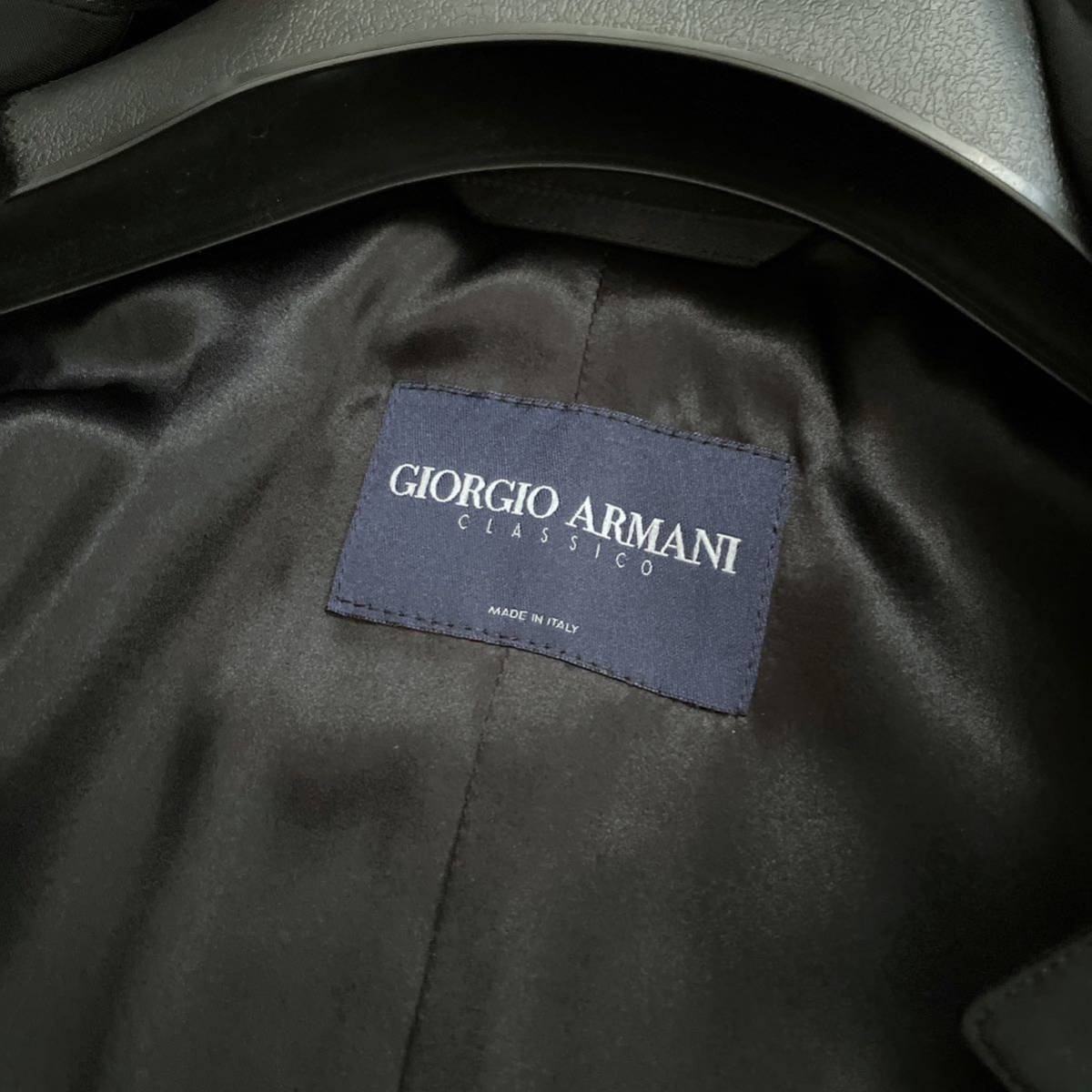 [ free shipping ][ beautiful goods ]GIORGIO ARMANIjoru geo Armani top class line Classico Loro Piana turn-down collar coat black 36