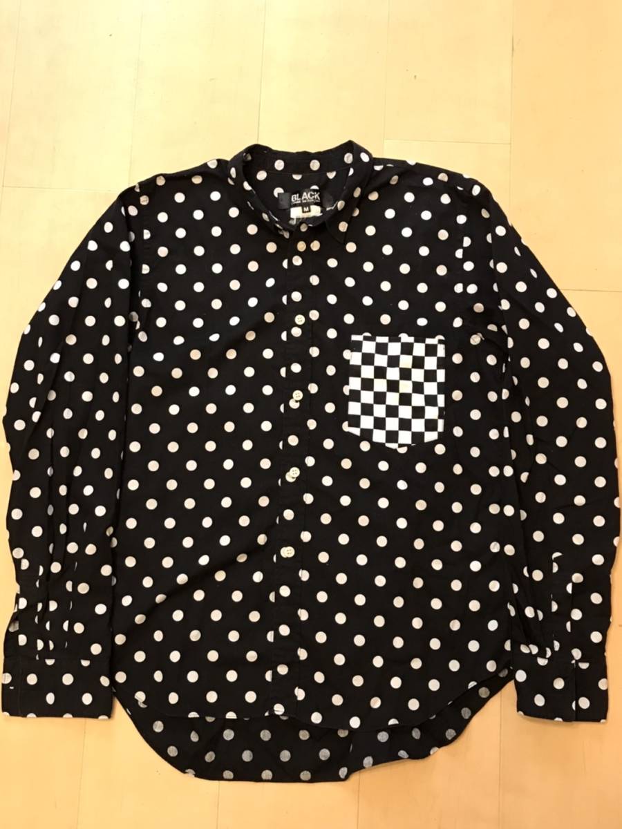 BLACK COMMEdes GARCONS ブラックコムデギャルソン ポルカドットブラウス シャツ size:M PLUS プリュス_画像1