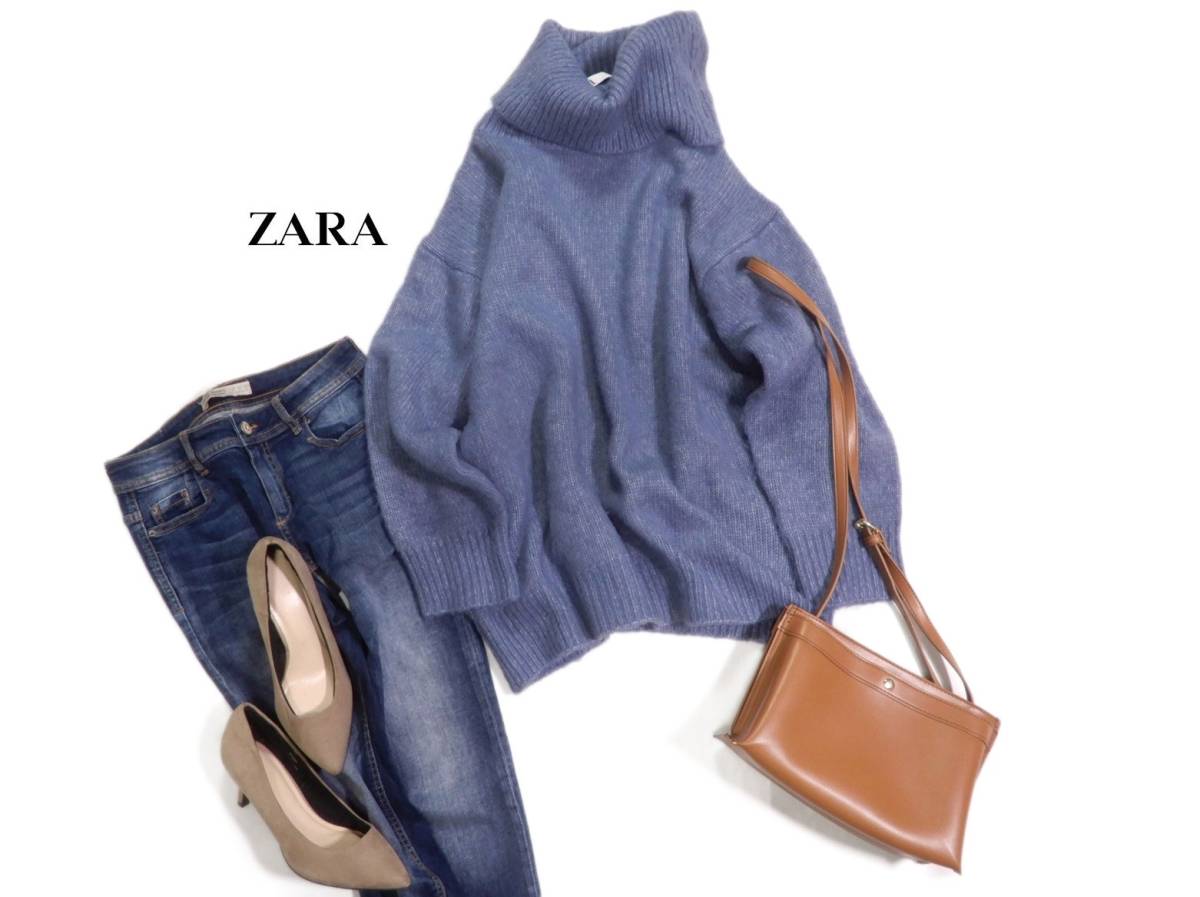 ザラ ZARA 大人可愛い☆ ハイネックタートルネック もっちりニットプルオーバー セーター M_◇