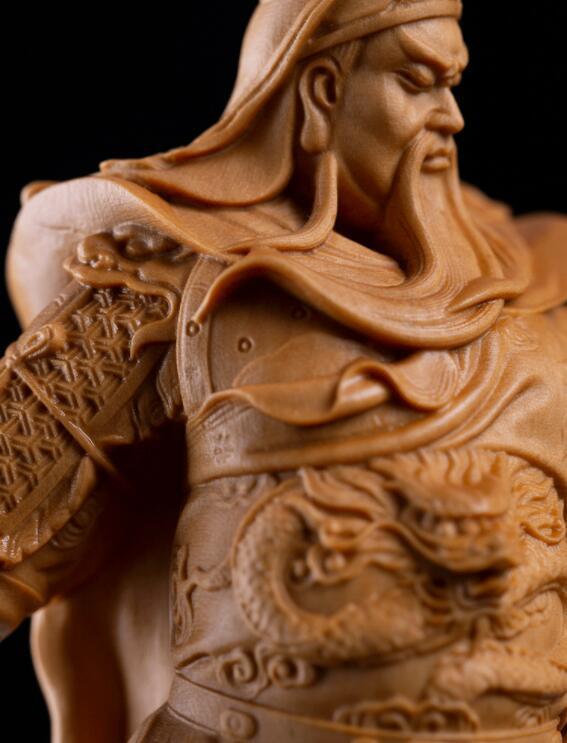 極上品 仏教工芸 精密細工 関羽像 精密彫刻 武財神 中国武将 三国志