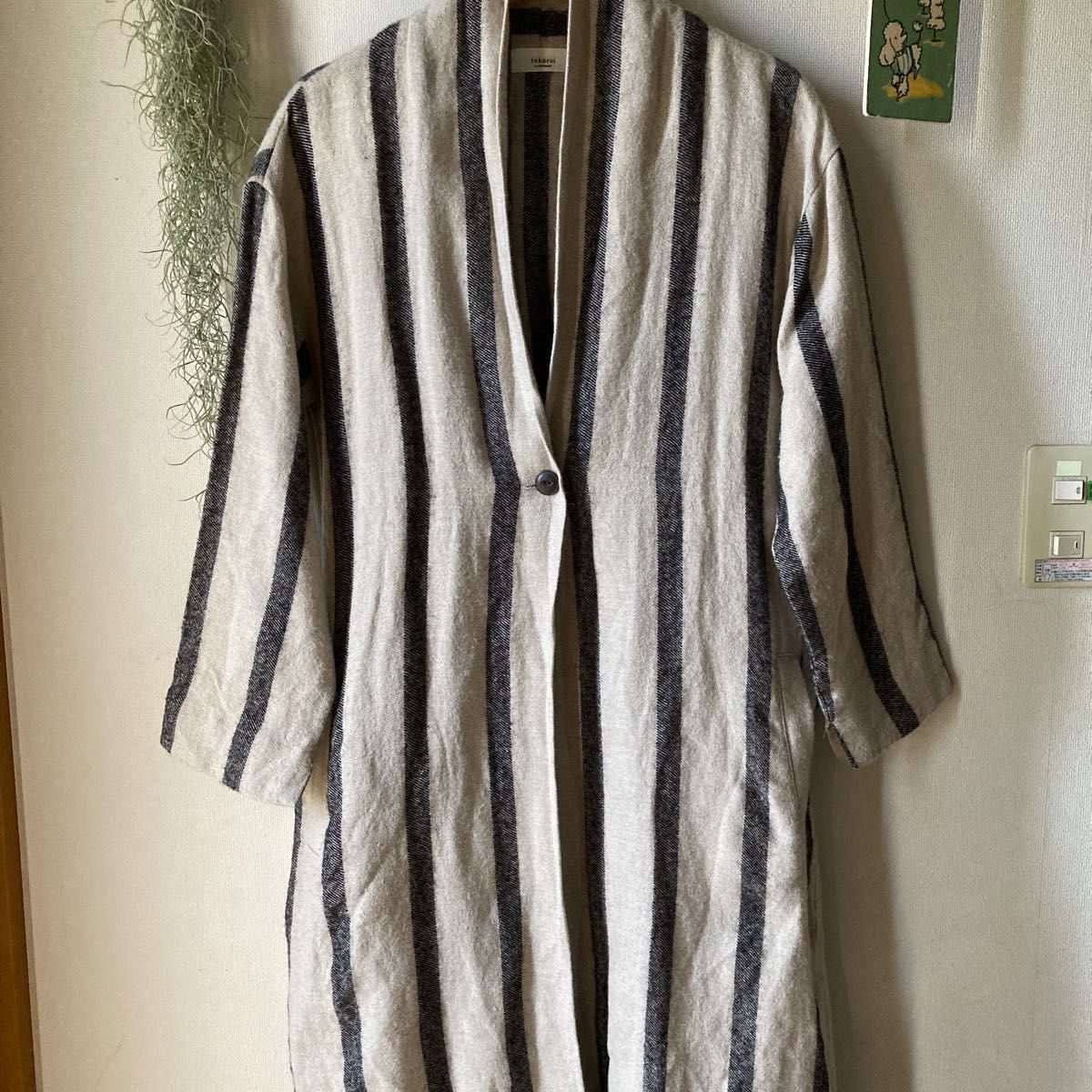 サンバレー　SUNVALLEY  tukuroi 麻ウール綿ナイロン混羽織りコート　Mサイズ