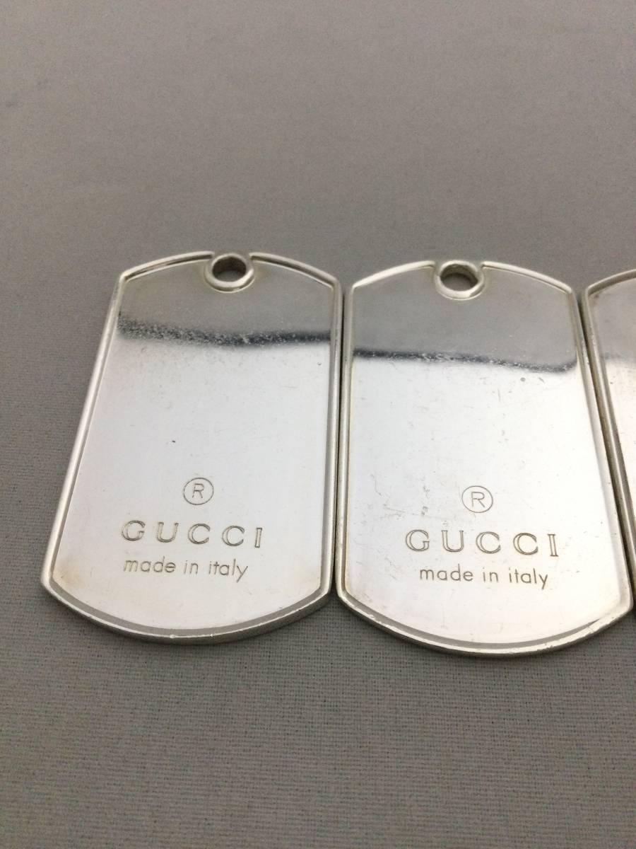 GUCCI Gucci персональный медальон колье верх 3 позиций комплект серебряный аксессуары 925[B726190]