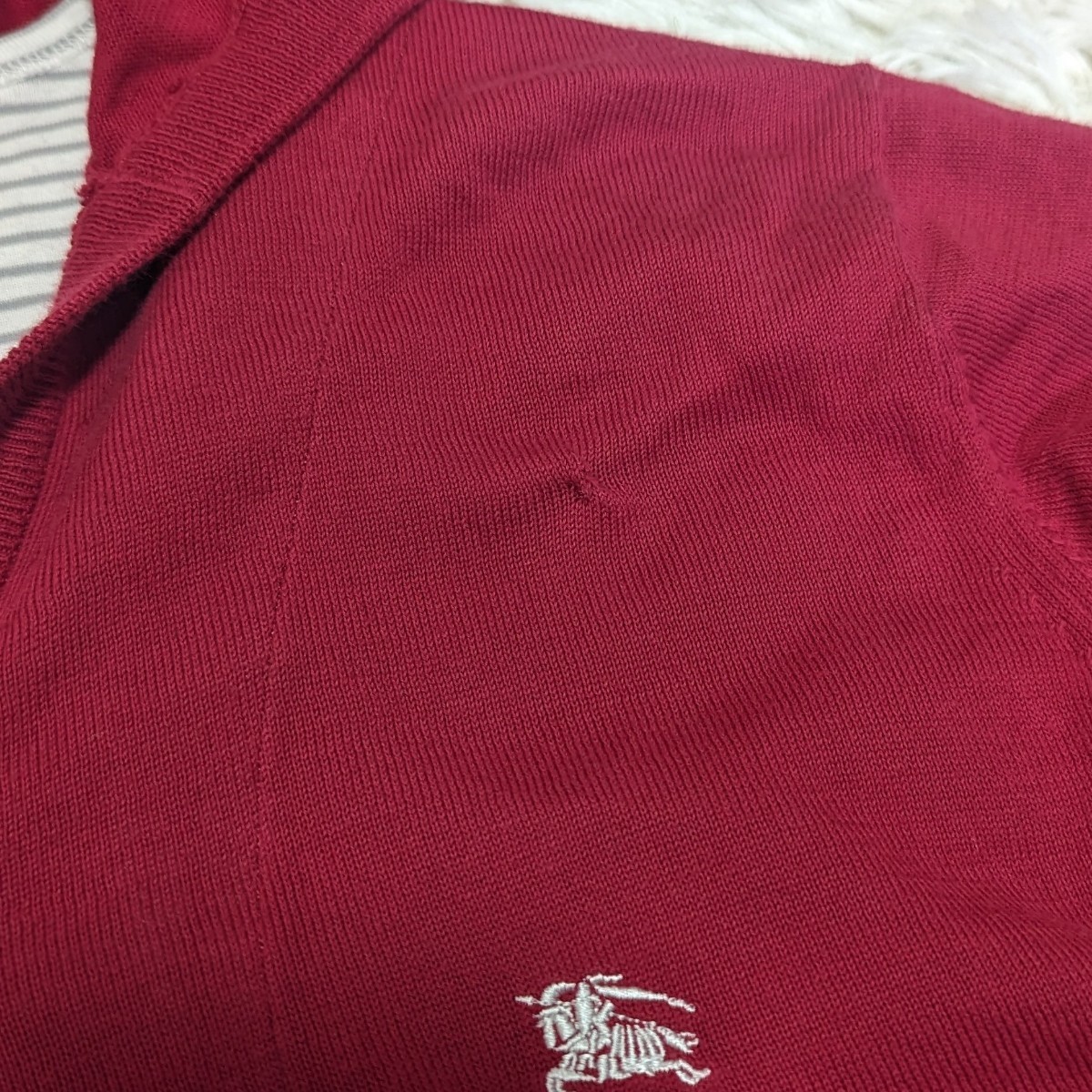 バーバリーブラックレーベル ニット パーカー カーディガン ホース刺繍 ロンT付き BURBERRY BLACK LABEL セーター ジャケット  トップス