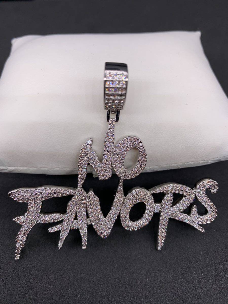 NO FAVORS シルバー ヒップホップ ブリンブリン ネックレス エミネム
