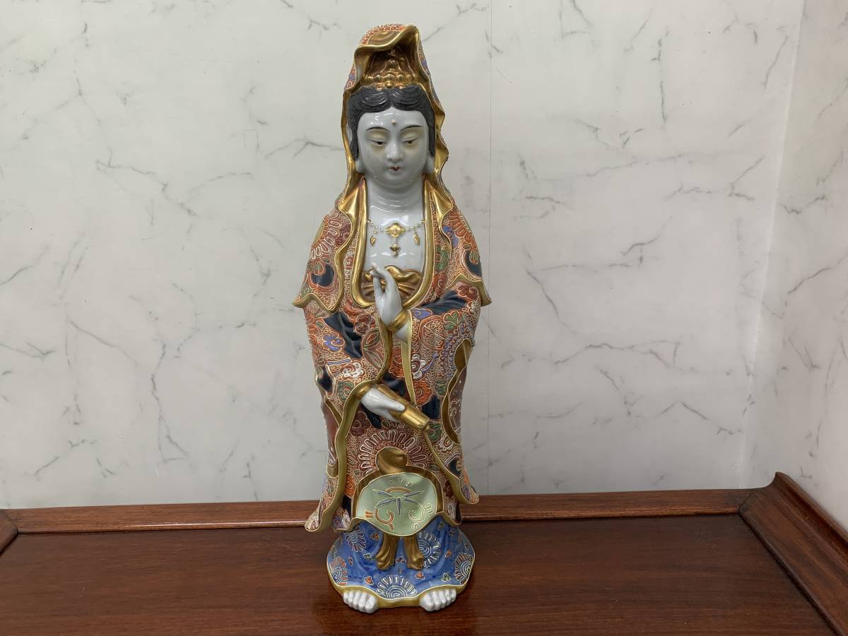 メーカー直売】 九谷焼 仏教美術 14号菩薩観音 仏像 盛 工芸品 - www