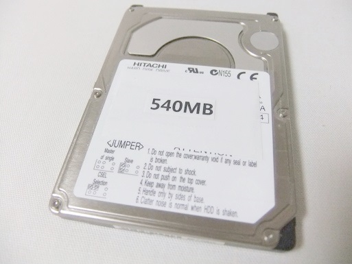 希少【保証付・送料185円～】NEC製 PC-98ノートシリーズ用内蔵2.5インチIDE HDD 540MB 信頼の日立製 予備やバックアップに 動作確認済_画像1