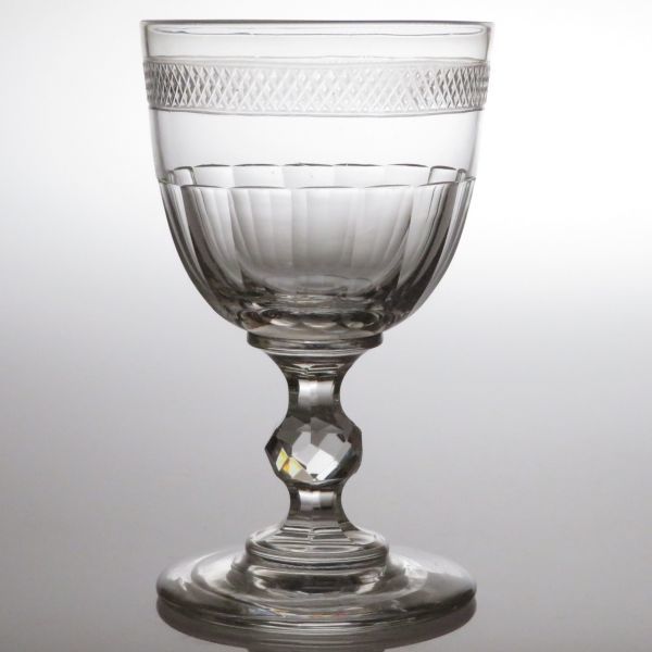 オールド バカラ グラス ● ワイン グラス 12cm アンティーク ダイヤモンド カット クリスタル