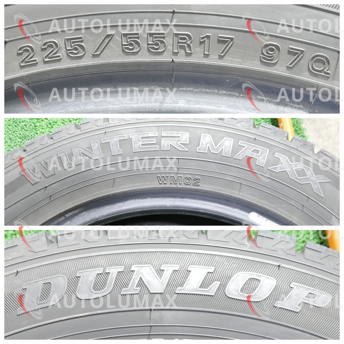 225/55R17 97Q Dunlop WINTERMAXX WM02 中古 スタッドレスタイヤ 4本セット 2018年製 送料無料 225/55/17 ダンロップ U3015.P_画像6