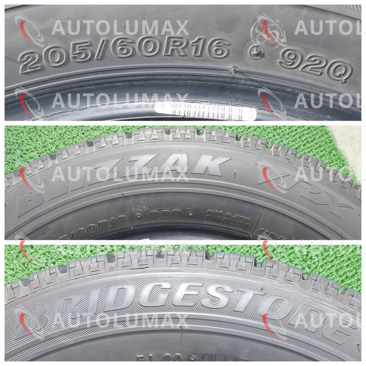 205/60R16 92Q Bridgestone BLIZZAK VRX 中古 スタッドレスタイヤ 2本セット 送料無料 205/60/16 ブリヂストン U3034.J_画像4