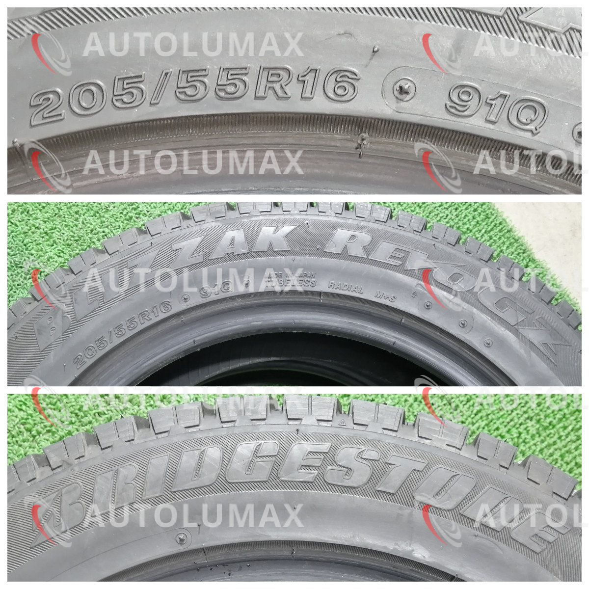 205/55R16 91Q Bridgestone BLIZZAK REVO GZ 中古 スタッドレスタイヤ 2本セット ブリヂストン U3036.J_画像4