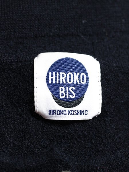 HIROKO BIS ヒロコビス ワイド幅 クルーカーディガン 黒 11_画像3