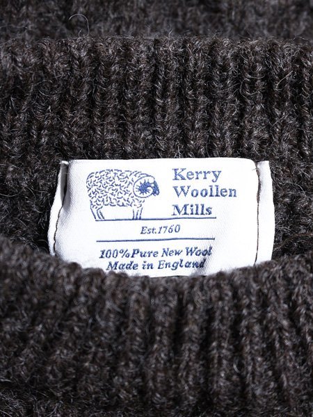 Kerry Woollen Mills ケリーウーレンミルズ イングランド製 ケーブル柄編み 厚手 ロングニットセーター_画像3