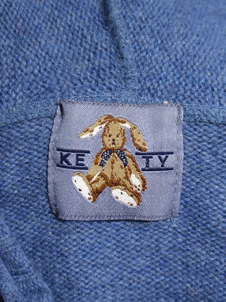KETTY ケティ ウサギ刺繍 配色 フード付 ジップカーディガン ニットパーカー_画像4