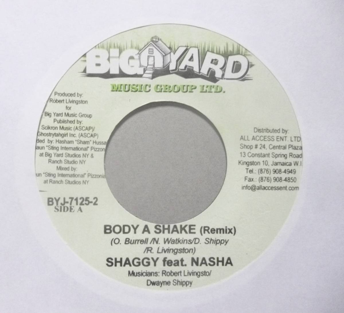 7　SHAGGY feat. NASHA　BODY A SHAKE Remix　シャギー_画像2