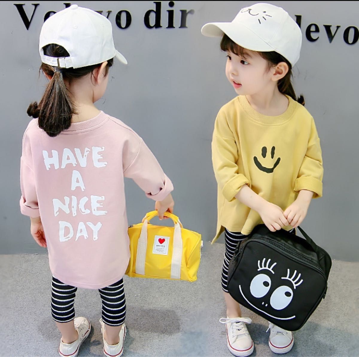 新品 未使用 90 ピンク Tシャツ 長袖 スマイル 男女兼用 ニコニコ ロンＴ