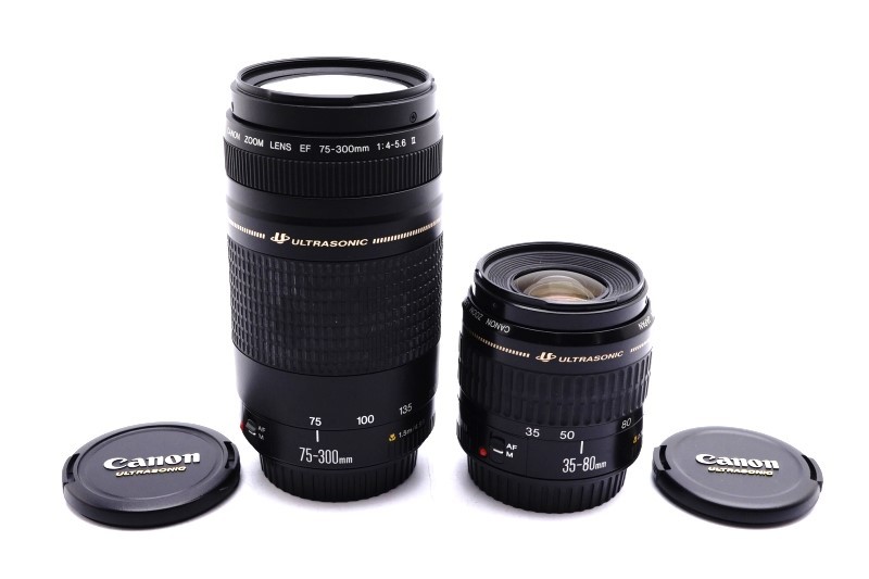 2022秋冬新作】 Canon EF 38-80mm F4-5.6 USM + EF 75-300mm F4-5.6 Ⅱ