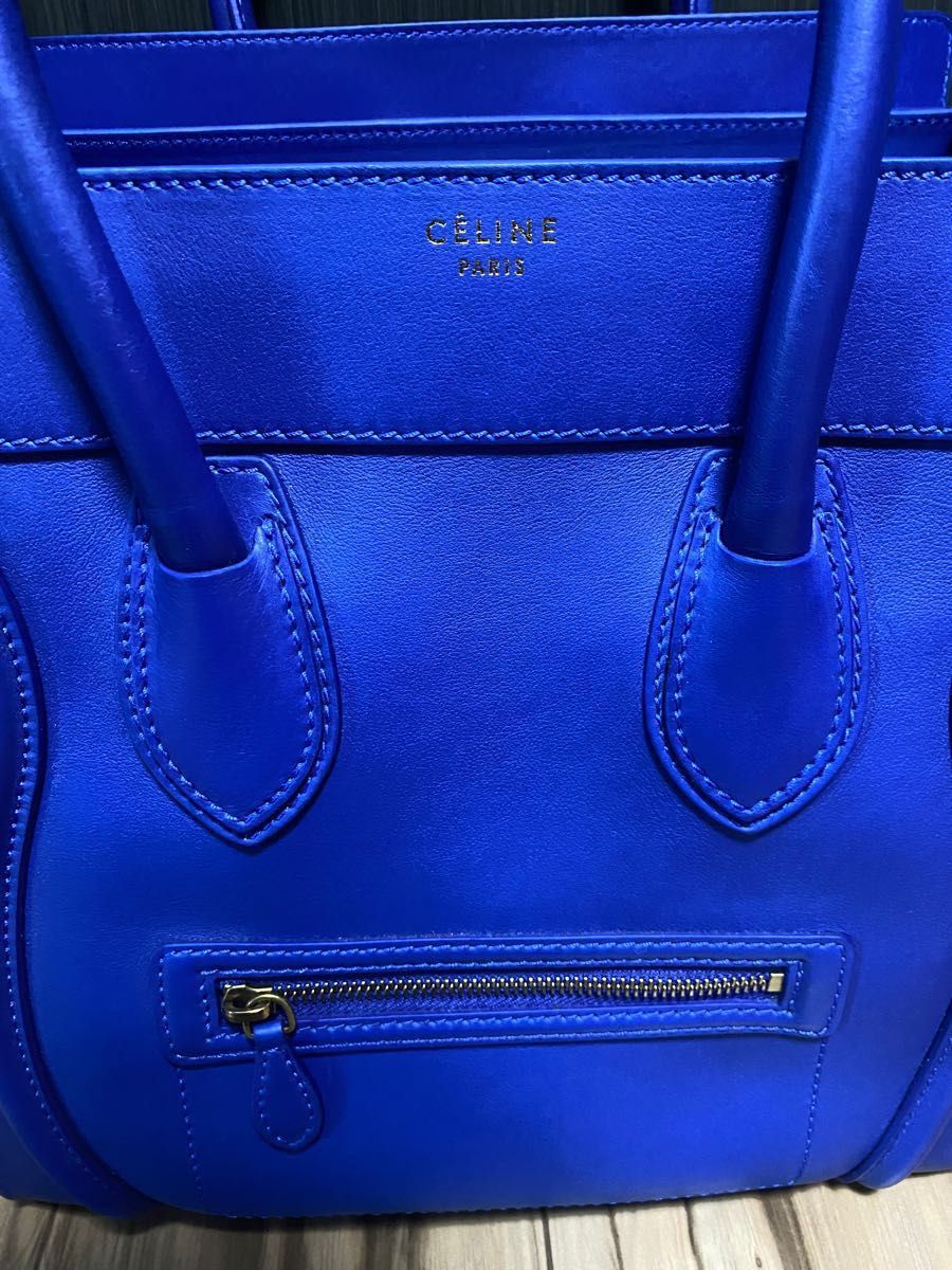 未使用 CELINE セリーヌ ラゲージ ミニ トート ロイヤルブルー 未使用 CELINE セリーヌ ラゲージ ミニ トート ロイヤルブルー