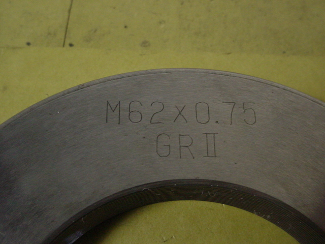 M62*0.75 GR2のみ 中古品 ミリサイズ ネジゲージ リングゲージ M62*0.75 GR2のみ 中古品 ミリサイズ ネジゲージ リングゲージ