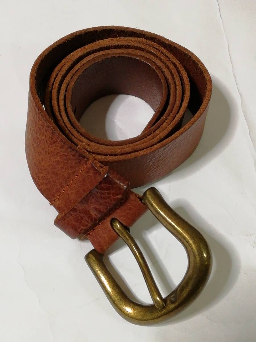 [ beautiful goods ] Lowrys Farm LOWRYS FARM lady's woman leather belt original leather Brown tea color total length 107cm