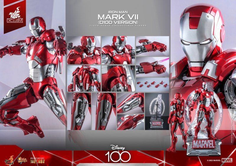 ホットトイズ　 MMS696 D54 1/6スケールフィギュア アイアンマン・マーク7 Iron Man Mark 7 Mark VII (D100 Version)Disney 100th 限定のサムネイル