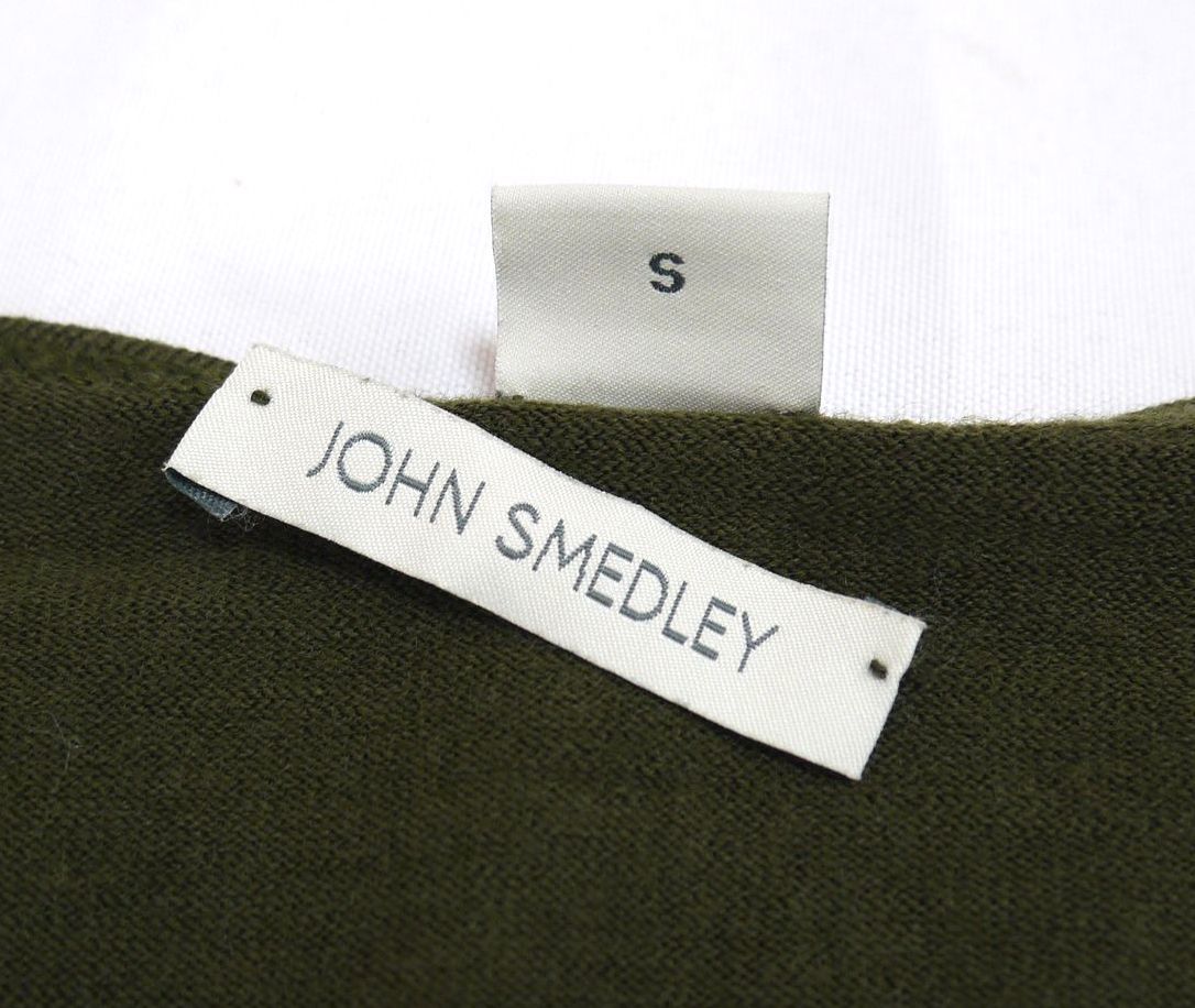 JOHN SMEDLEY ヘンリーネック ウールニット カーキ(メンズS) イングランド製 ジョンスメドレー_画像4